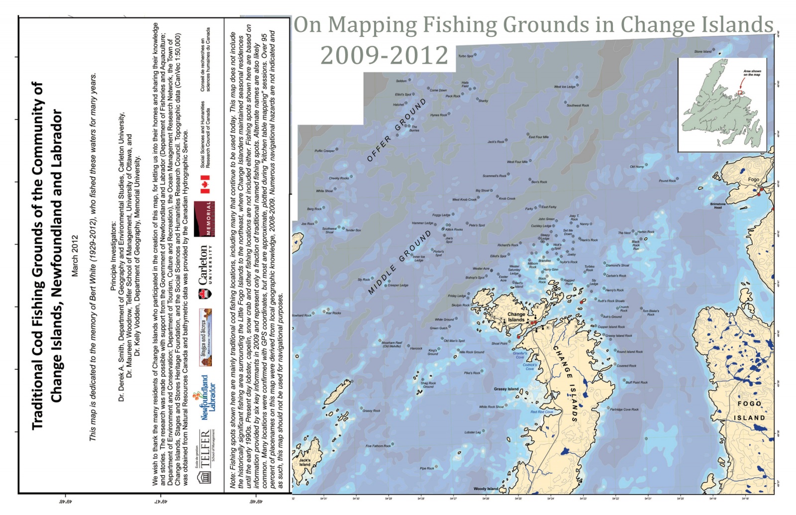 On Mapping Fishing Grounds in Change Islands 2009-2012