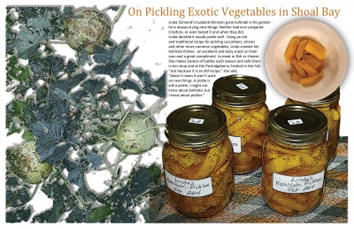 On Pickling Exotic Vegetables in Shoal Bay
