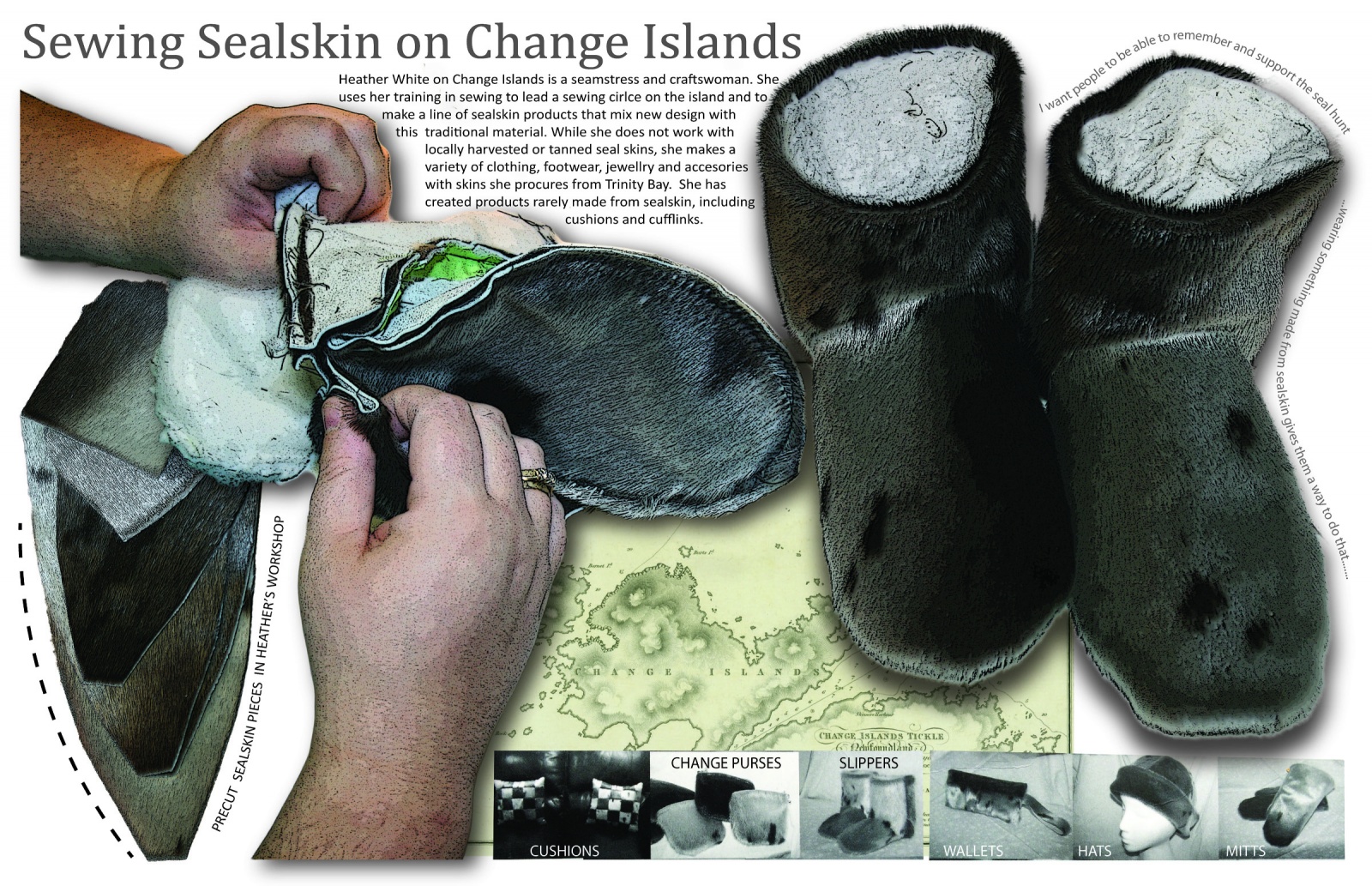 Sewing Sealskin on Change Islands